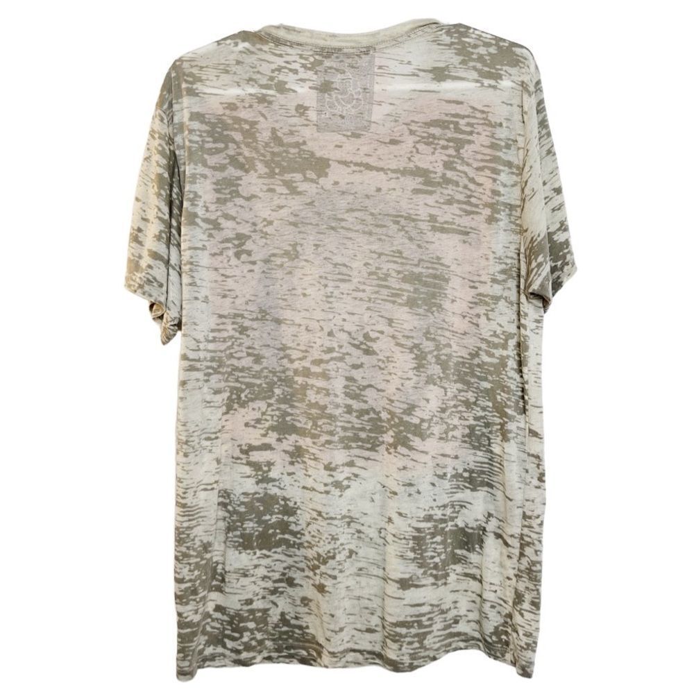Third Eye Threads Semi Sheer Elephant Short Sleeve Shirt Green Grey Large - Picture 3 of 4